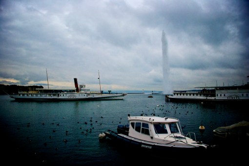 Iconic views in Geneva, Switzerland - Jet d'Eau